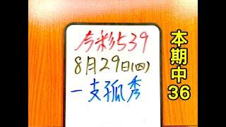 本期中36【今彩539】8月29日(四)一支孤秀 二中一【上期中35】 #539 號碼