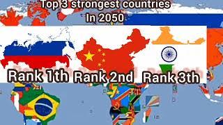 Top 3 strongest countries in 2022 vs 2050 vs 2100