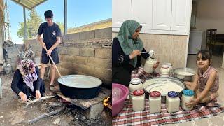 Köyde Odun Ateşinde Tuzlu Yoğurt Yapımı~Kahvaltılarda Olmazsa Olmaz Köyde Yaşam