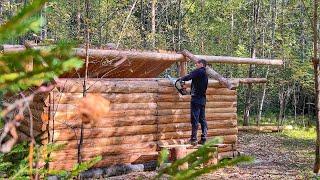 AUTUMN HAS COME! I'm building the wooden roof of a log cabin by myself!