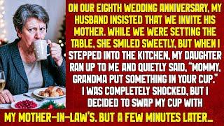 My husband insisted that we invite his mother. She smiled sweetly, but when I went into the kitchen