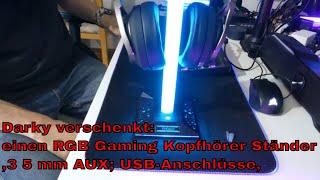 Darky verschenkt einen RGB Gaming Kopfhörer Ständer,3 5 mm AUX; USB-Anschlüsse,