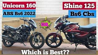 Unicorn 160 Bs6 or Shine 125 Bs6 2022 |Comparison Video Tamil_Auto Log