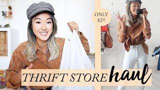 THRIFT HAUL & TRY ON: What I Got For $60 (12 Items) | Aritzia, TNA, J Brand