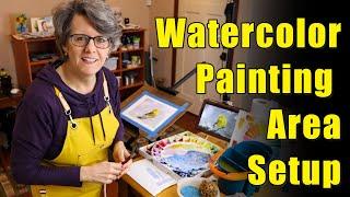 Watercolor Painting Studio - How I Setup My Painting Area