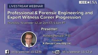 Webinar: Professional & Forensic Engineering and Expert Witness Career Progression - 12 Nov 2020