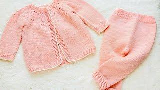 Easy knit baby pants, trousers to match cardigan sweater VARIOUS SIZES crochet for baby knit pattern