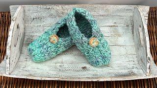 Simple Everyday Slippers with Gentle Figure 8 Texturing (Any Size) ~ Loom Knitting