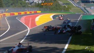 Italian Formula 4 Championship 2023. R2 Circuit de Spa-Francorchamps. Huge Crash