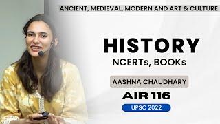 HISTORY Booklist for UPSC by Aashna Chaudhary AIR 116 | NCERTs