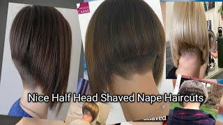 Nice Half Head Shaved Nape Bob Haircuts/ Unique Half Head Shaved/Cute Half Head Shaved/Haircut girls