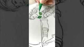 Krishna Arjun Pen Art️Mahabharat Drawing #shorts #youtubeshorts