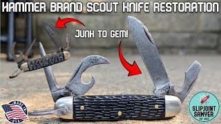 Vintage Hammer Brand Scout Knife Restoration - Junk to Gem!