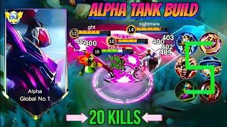 WTF!! ULTIMATE GLOBAL ALPHA BEST TANK BUILD! 200% DAMAGE HACK| ALPHA BEST BUILD 2025 | MLBB