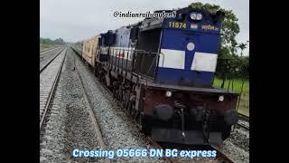 Crossing 05666DN BG Express at Sonuabari || Assam || NFR #crossing #superfast #shorts #express #real