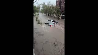 Cars Swept Away by Floods in Argentina's Bahia Blanca