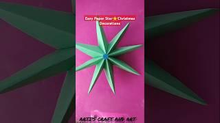 Wow!  Easy Paper Star⭐ Christmas Decorations 2024 #chritmascraft #christmas