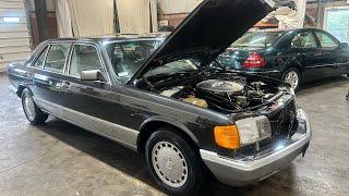 1987 Mercedes-Benz 420SEL One family owned in Black Pearl/Gray Leather Cold Start 8/17/24