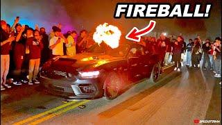 Mustang Shoots Massive Fireballs With 6 Exhaust Pipes!