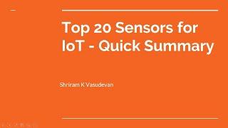 Top 20 Sensors used in IoT