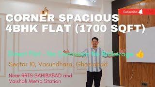 Corner 4BHK Builder Flat 155 meters for sale in Vasundhara Ghaziabad | Nearby RRTS Sahibabad #4BHK