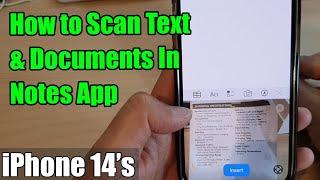 iPhone 14/14 Pro Max: How to Scan Documents With Camera In Notes