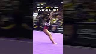 Just a few inches away from tragedy (somehow she was okay) #gymnastics #fall #scary #sports