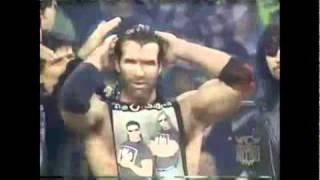 Fan hits Scott Hall in the head with a soda