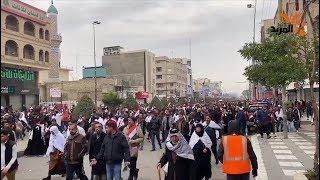 جانب من المسيرة التي دعا إليها الصدر في بغداد #المربد