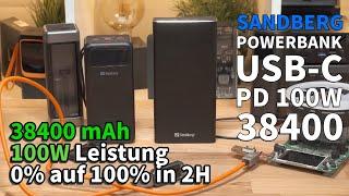 Wirklich 38400mAh und 100W Leistung?! Sandberg Powerbank USB-C PD 100W 38400 im Test