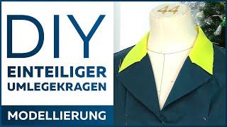 Einteiliger Umlegekragen für ein Abendkleid. Teil 4. Modellierung für Nähanfänger