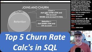 TOP 5 Churn Rate Calculations in SQL : Fighting Churn With Data Master Class - Stream 2