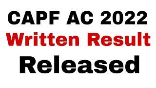 UPSC CAPF AC 2022 RESULT RELEASED || UPSC AC 2022 RESULT OUT || ASSISTANT COMMANDANT RESULT RELEASED