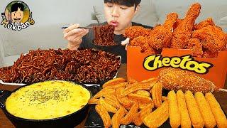 ASMR MUKBANG 직접 만든 치토스 양념 치킨먹방! 치즈스틱 짜파게티 레시피 FRIED CHICKEN AND BLACK BEAN NOODLES EATING SOUND!