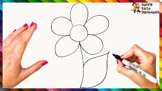 How To Draw A Flower Step By Step  Flower Drawing Easy