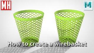 How to model a Wire frame Waste Basket in Maya 2019