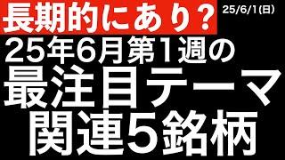 【長期的にあり？】25年6月第1週の最注目テーマ関連株5選