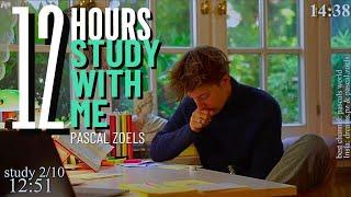 LIVE | 12-HOUR study with me  rain sounds & pomodoro timer 60 & 10