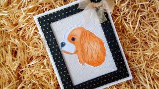 Colouring the King Charles Cavalier digi image from Ruth Hamilton Design