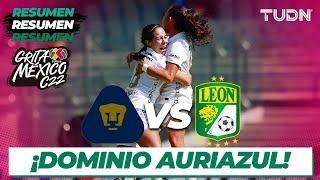 Resumen y goles | Pumas Vs León | Grita México  Femenil C22 -J1 | TUDN