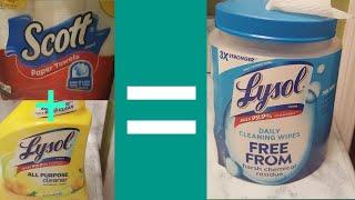 DIY/HOW TO MAKE LYSOL WIPES  with items you have already/DISINFECTING YOUR HOME/2020
