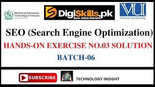 Digiskills - SEO Hands-On Exercise No. 03 | Solution || Batch 6