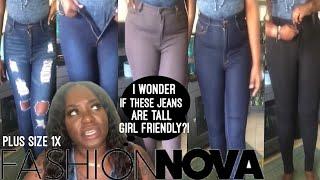 Fashion Nova Plus Size 1x Tall Girl Try On Jeans Denim Haul (5'10)