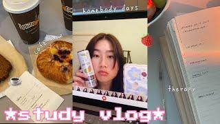 STUDY VLOG ᯓ premed homebody days, new glasses, dyeing my hair, therapy lessons, cafe hop ️