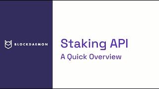 Blockdaemon Staking API