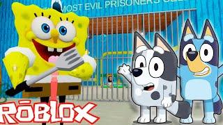 Muffin & Bluey ESCAPE SQUAREPANTS BARRY'S PRISON in Roblox!