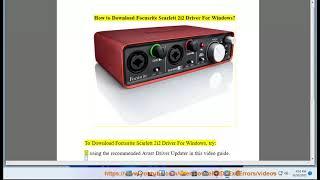 Download Focusrite Scarlett 2i2 Driver For Windows