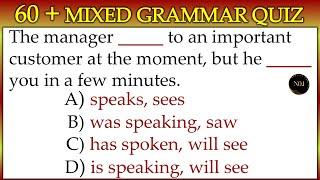 60 +  Mixed Grammar Quiz |  Can You Pass This Grammar Test? | Mixed Tenses | No.1 Quality English