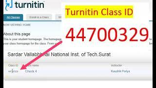 2024 Turnitin non repository class ID for plagiarism and AI check