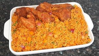 How to Cook The Best Jollof Rice With Peppered Fried Chicken | Tasty City